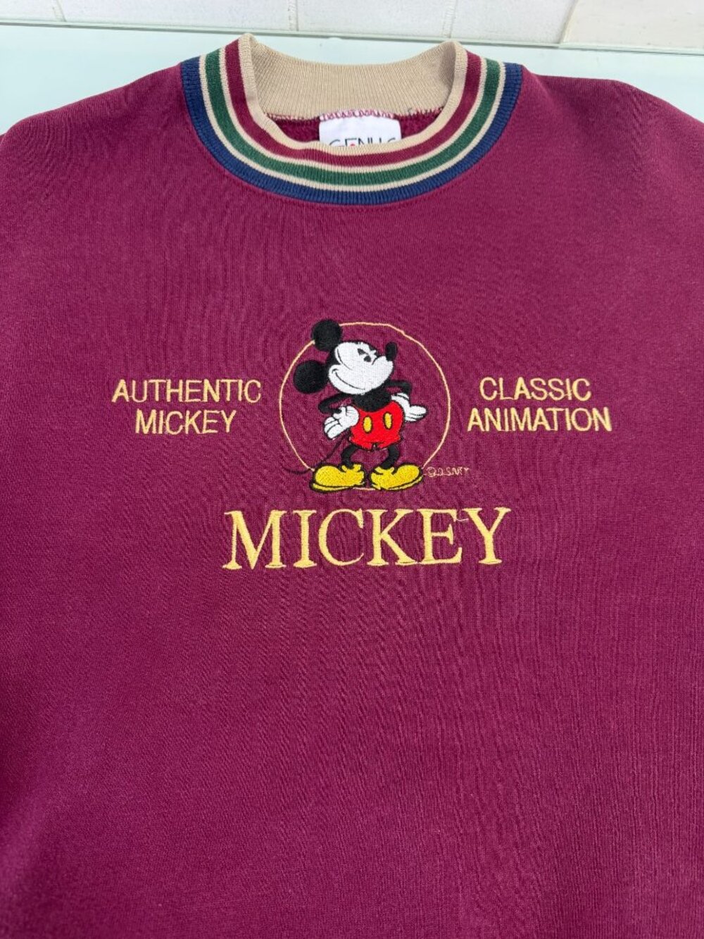 Vintage Genus Mickey  Mouse Pullover Sweatshirt Large L Made in USA 90s Disney